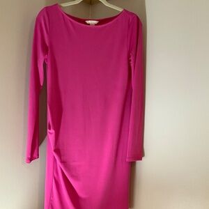 H&M Pink M Shift dress Ruching on side Minimalist Scandi Girl Normcore Mama